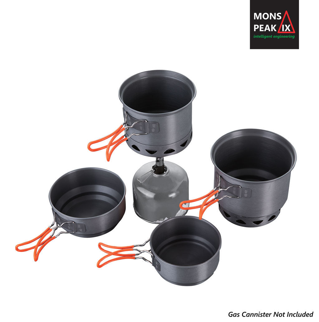 Mons Peak IX Trail 123 HE UL Cook Set with Stove | Camping Cookware